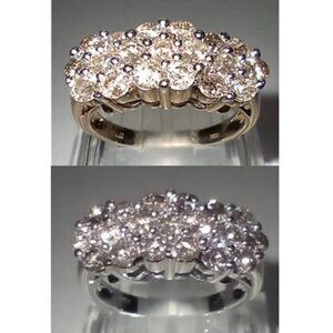 Reserved  Two (2)  10Kt Yellow & White Gold 1.50ctw Diamond Flower Cluster Rings